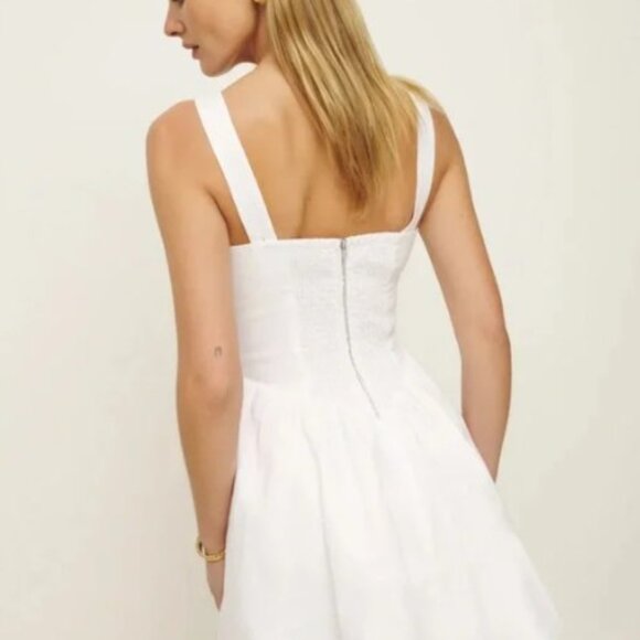 Reformation NWT Daria White Linen Dress Short sz 4 - Picture 5 of 11